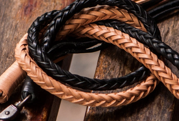 Braided leather biker trucker leather Chain for chain wallet biker wallet trucker wallet