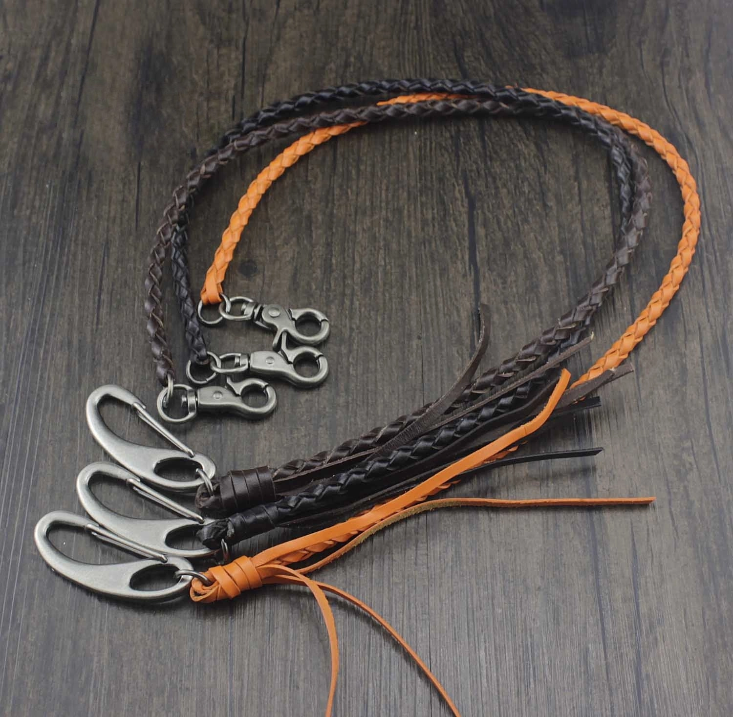 Braided Leather Cool Punk Rock Wallet Chain Biker Trucker Wallet Chain Trucker Wallet Chain for Men