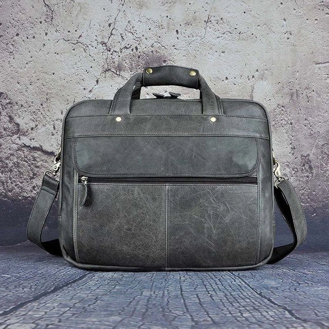 Brand Genuine Leather 16' Business Office Briefcase Portfolio Handle Bag Men'S Cross Body
