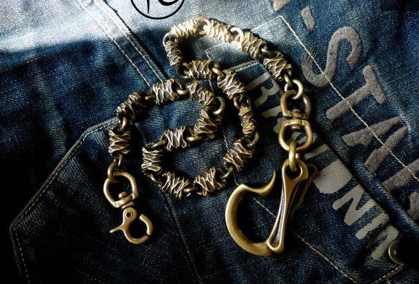 Brass biker trucker dragon hook wallet Chain for chain wallets biker wallet trucker wallet