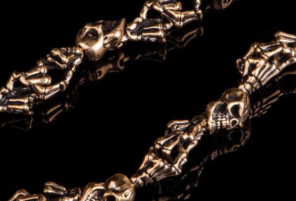 Brass biker trucker skull hand god hand Chain for chain wallet biker wallet trucker wallet