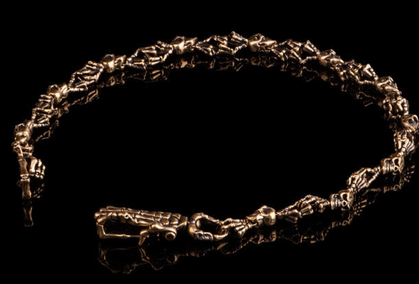 Brass biker trucker skull hand god hand Chain for chain wallet biker wallet trucker wallet