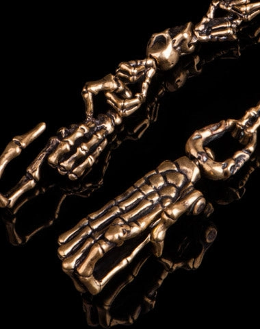 Brass biker trucker skull hand god hand Chain for chain wallet biker wallet trucker wallet