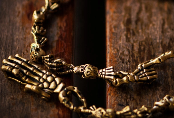 Brass biker trucker skull hand god hand Chain for chain wallet biker wallet trucker wallet