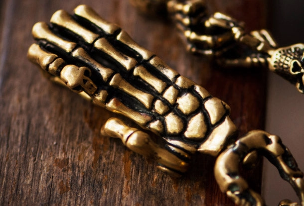 Brass biker trucker skull hand god hand Chain for chain wallet biker wallet trucker wallet