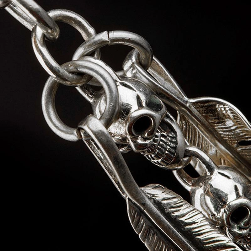Brass silver biker trucker Skull Keychain wallet Chain for chain wallet biker wallet trucker wallet