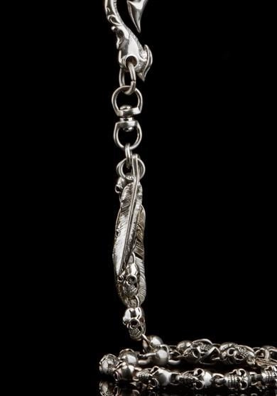 Brass silver biker trucker Skull Keychain wallet Chain for chain wallet biker wallet trucker wallet