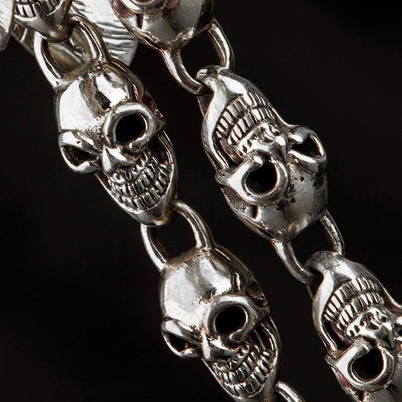Brass silver biker trucker Skull Keychain wallet Chain for chain wallet biker wallet trucker wallet