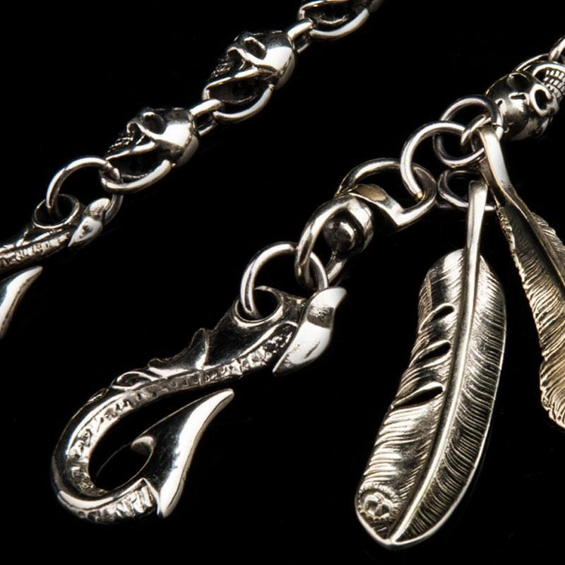 Brass silver biker trucker Skull Keychain wallet Chain for chain wallet biker wallet trucker wallet