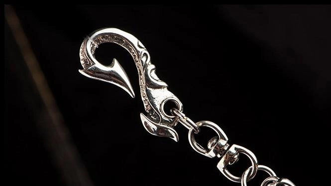 Brass silver biker trucker Skull Keychain wallet Chain for chain wallet biker wallet trucker wallet