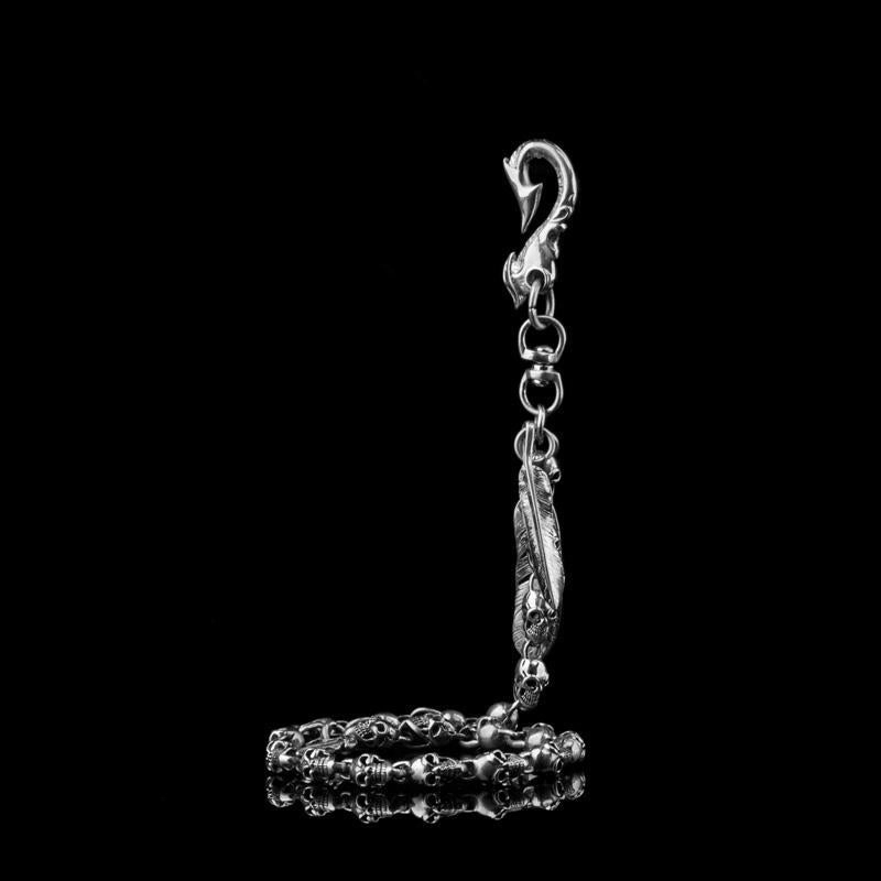 Brass silver biker trucker Skull Keychain wallet Chain for chain wallet biker wallet trucker wallet