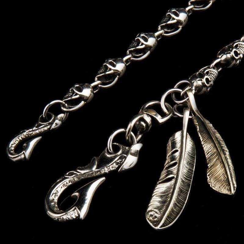 Brass silver biker trucker Skull Keychain wallet Chain for chain wallet biker wallet trucker wallet