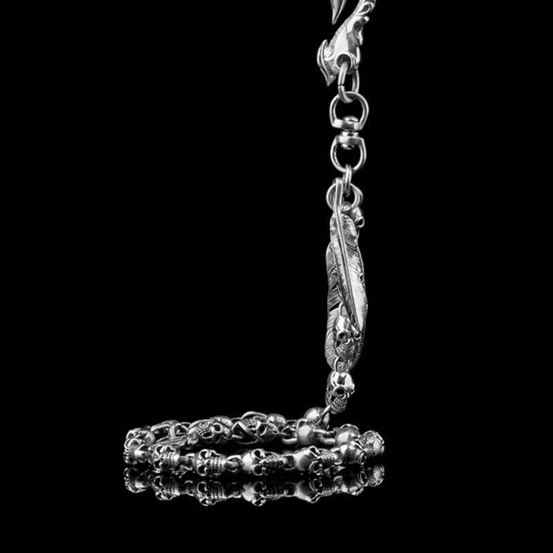 Brass silver biker trucker Skull Keychain wallet Chain for chain wallet biker wallet trucker wallet