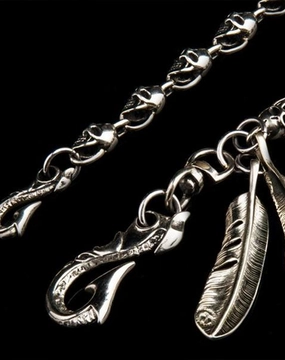 Brass Silver biker trucker Skull wallet Chain for chain wallet biker wallet trucker wallets