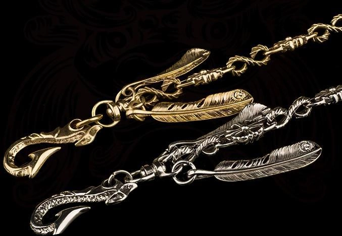 Brass silver biker trucker Tibetan wallet Chain for chain wallets biker wallet trucker wallet