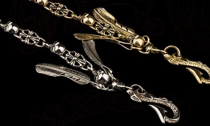 Brass silver biker trucker Tibetan wallet Chain for chain wallets biker wallet trucker wallet