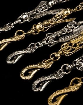 Brass silver biker trucker Tibetan wallet Chain for chain wallets biker wallet trucker wallet