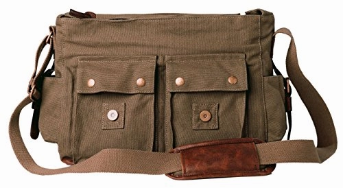 BroBag Mens Padded Canvas Messener Bag for Tablets and Laptops up to 14 inch