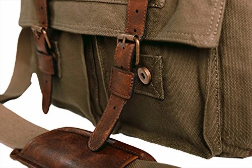 BroBag Mens Padded Canvas Messener Bag for Tablets and Laptops up to 14 inch