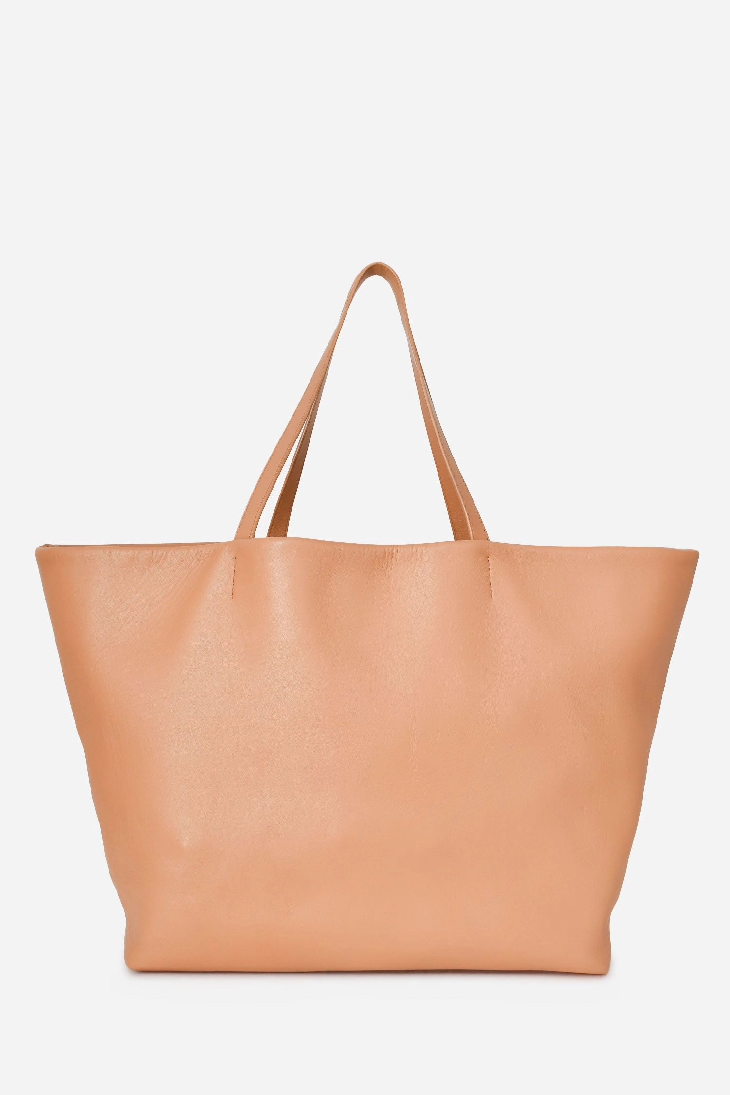 Brunello Cucinelli Camel Leather Logo Tote Bag