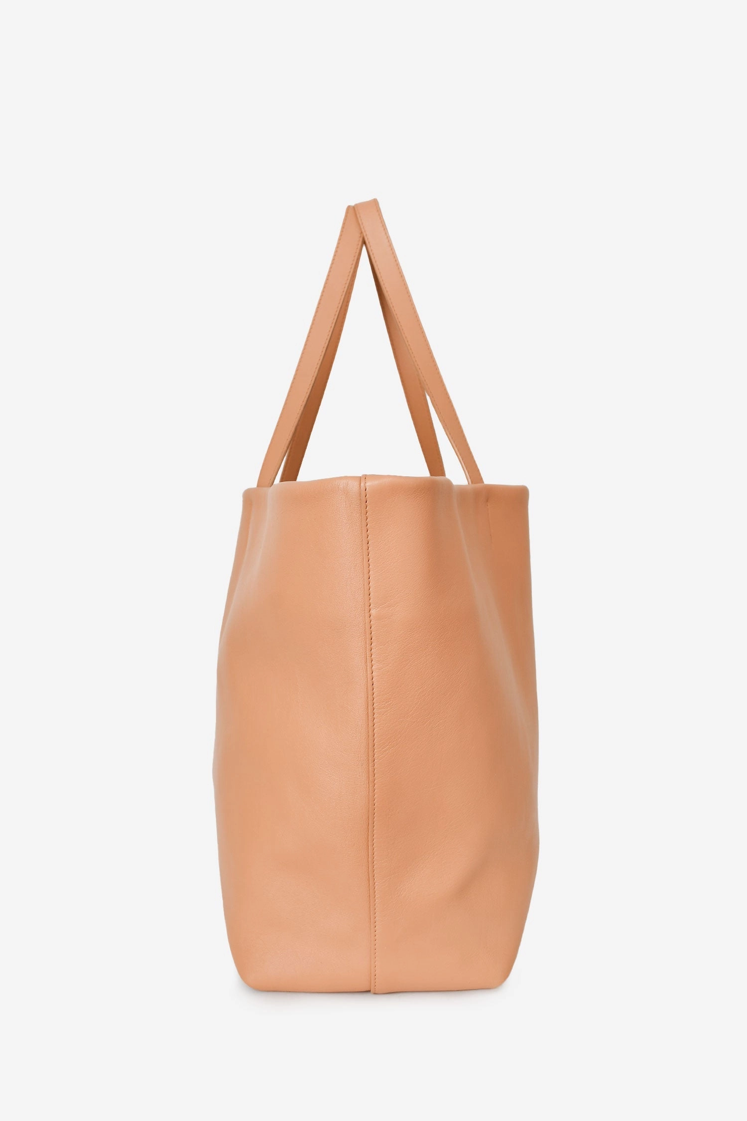 Brunello Cucinelli Camel Leather Logo Tote Bag