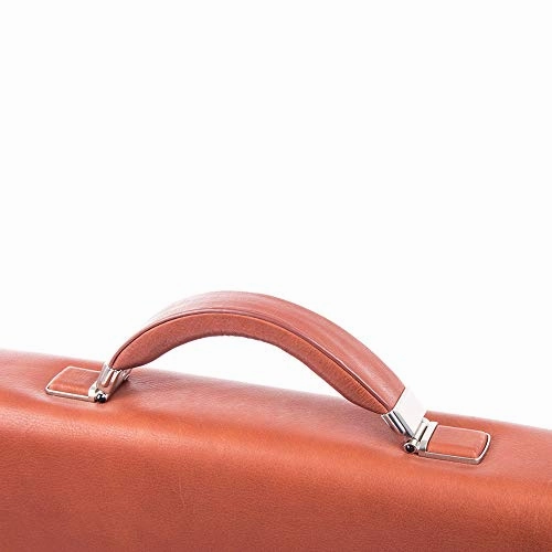Bugatti Sartoria Large Leather Briefcase, Top Grain Leather, Cognac