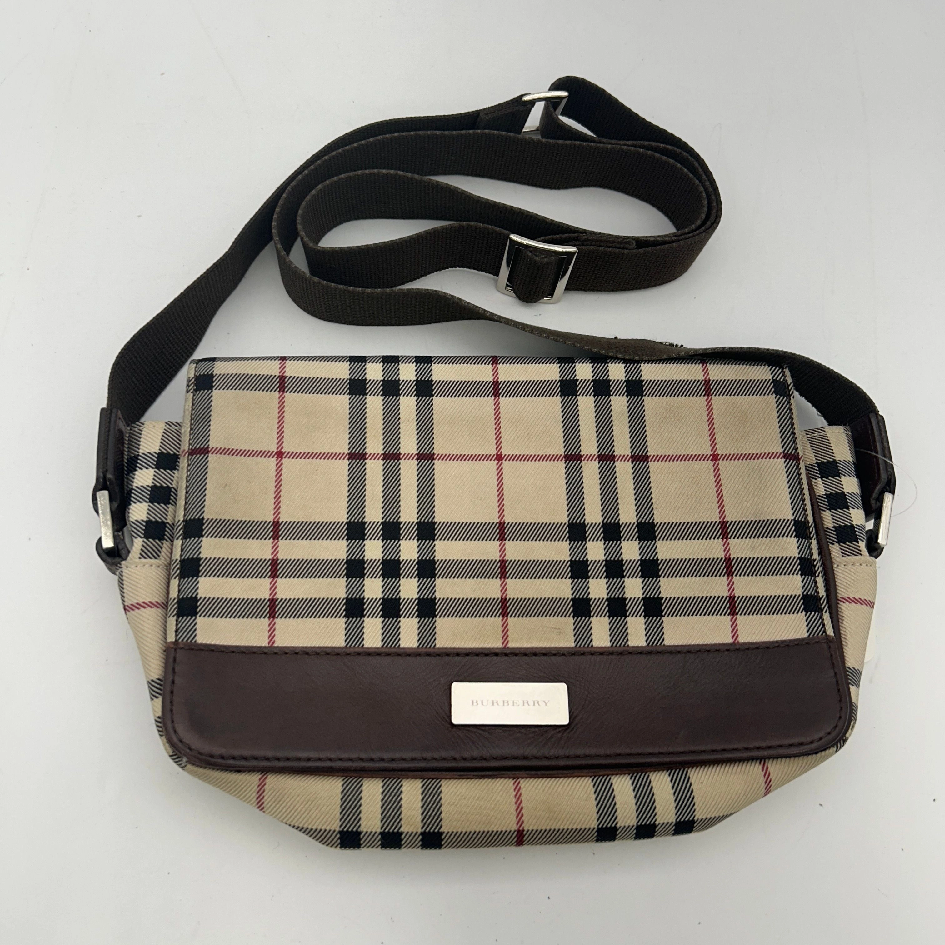 Burberry 2000-2017 House Check Canvas Flap Crossbody Bag bb5514gr
