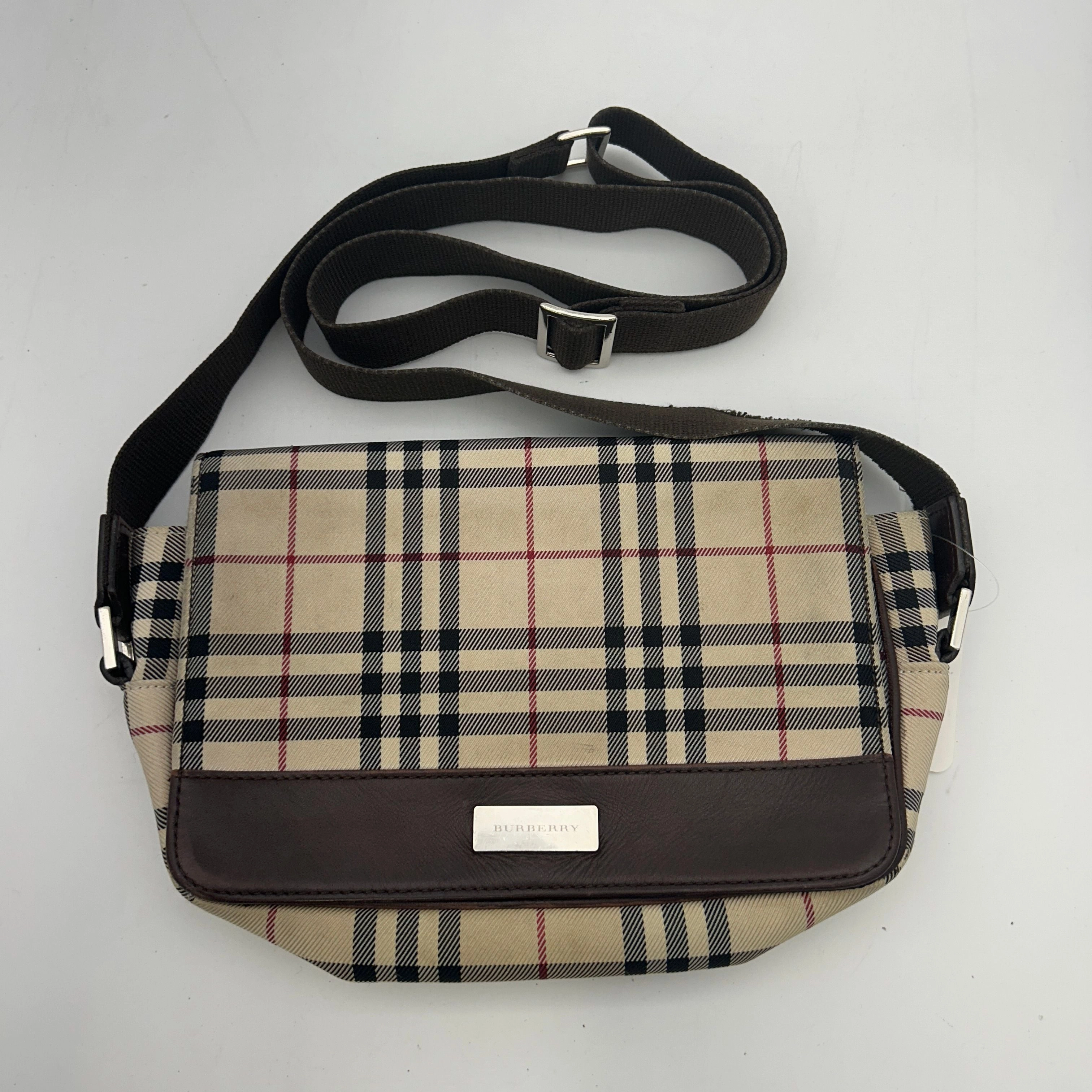 Burberry 2000-2017 House Check Canvas Flap Crossbody Bag bb5514gr