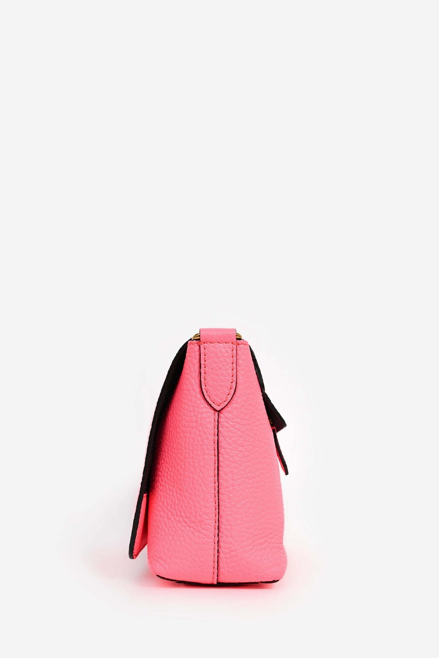 Burberry Neon Pink Grained Leather Logo Crossbody Bag