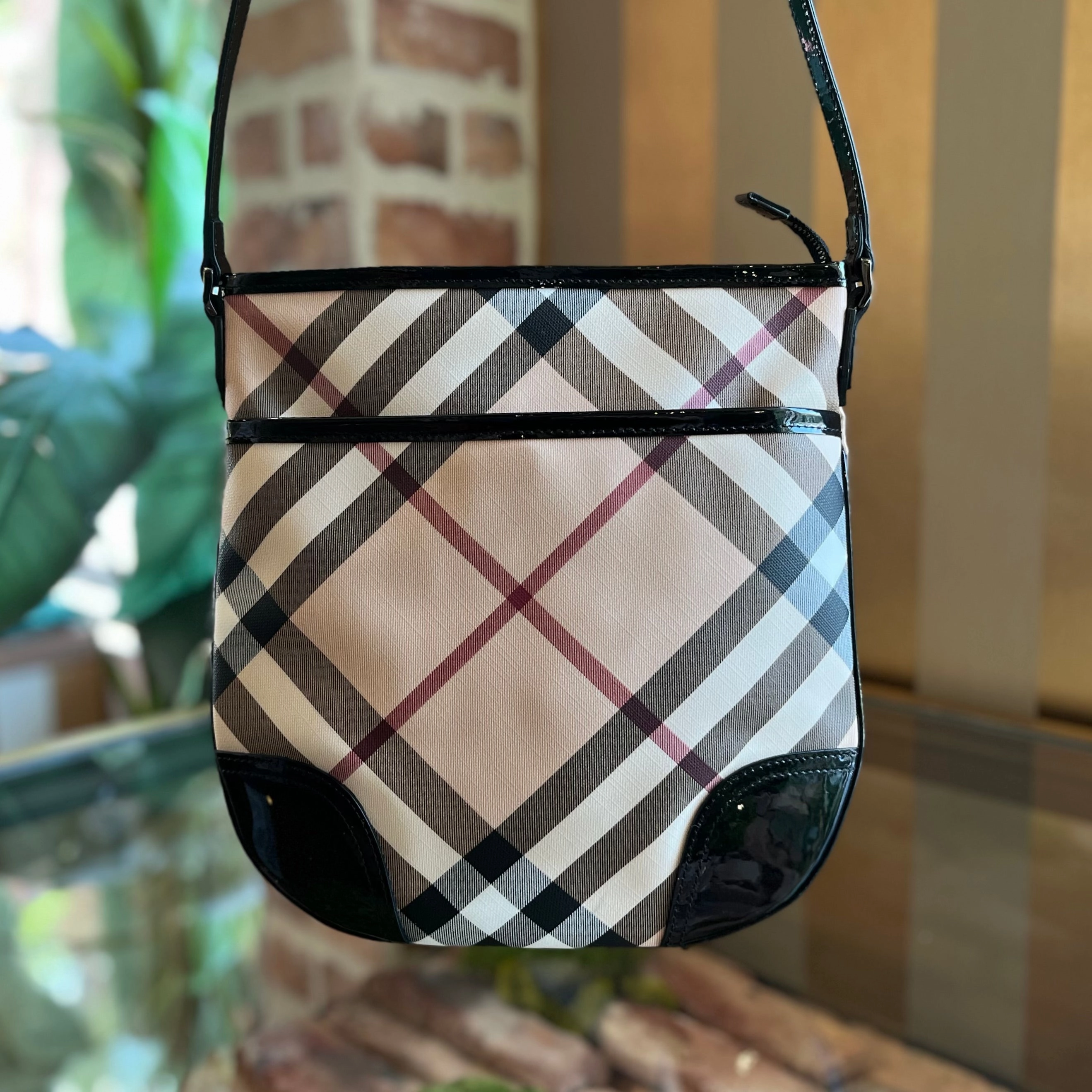 BURBERRY Nova Check Canvas Crossbody Bag