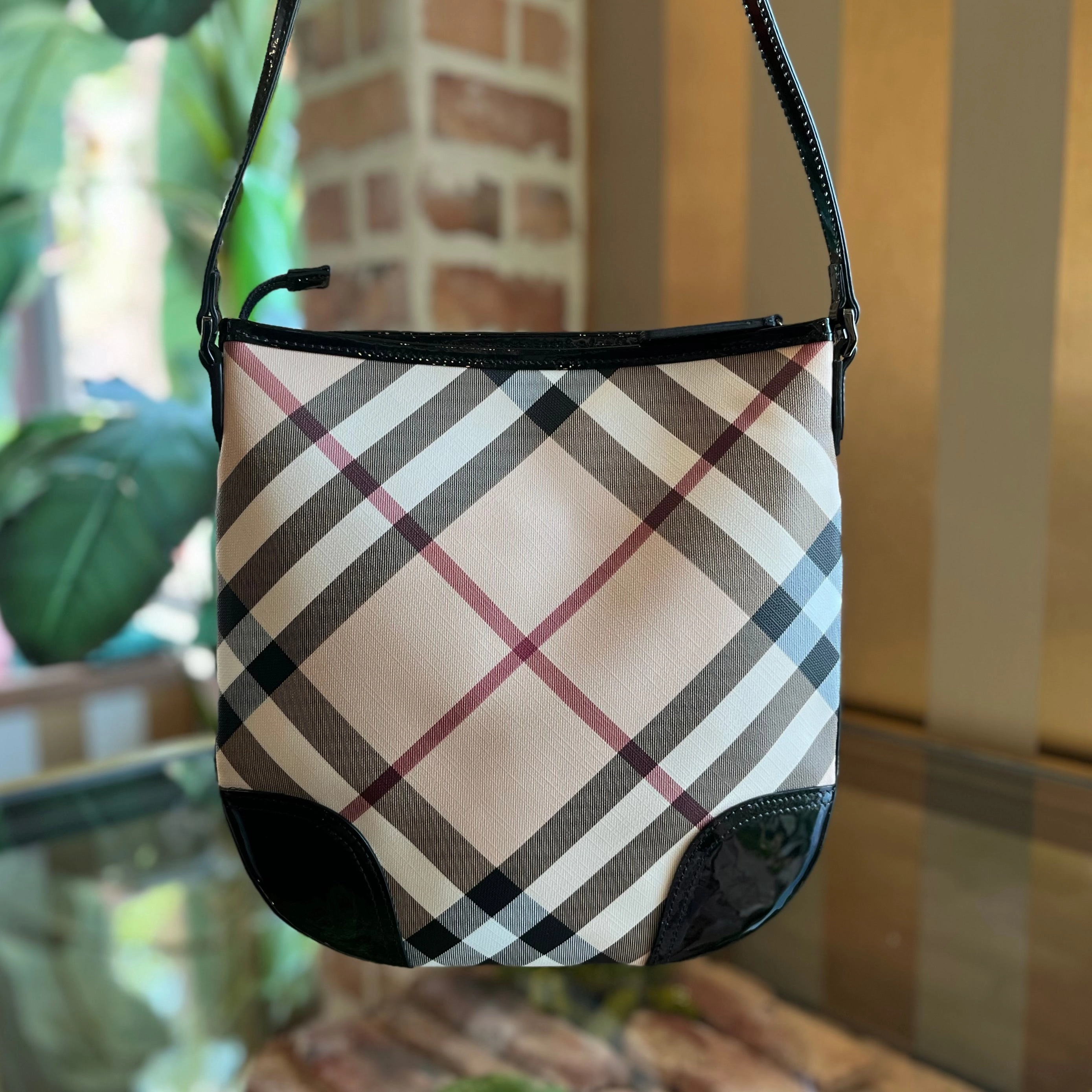 BURBERRY Nova Check Canvas Crossbody Bag