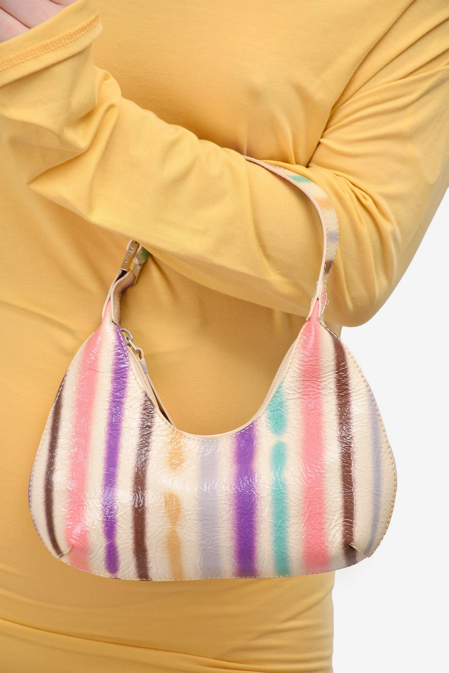 By Far Multicolour Striped Mini Amber Bag