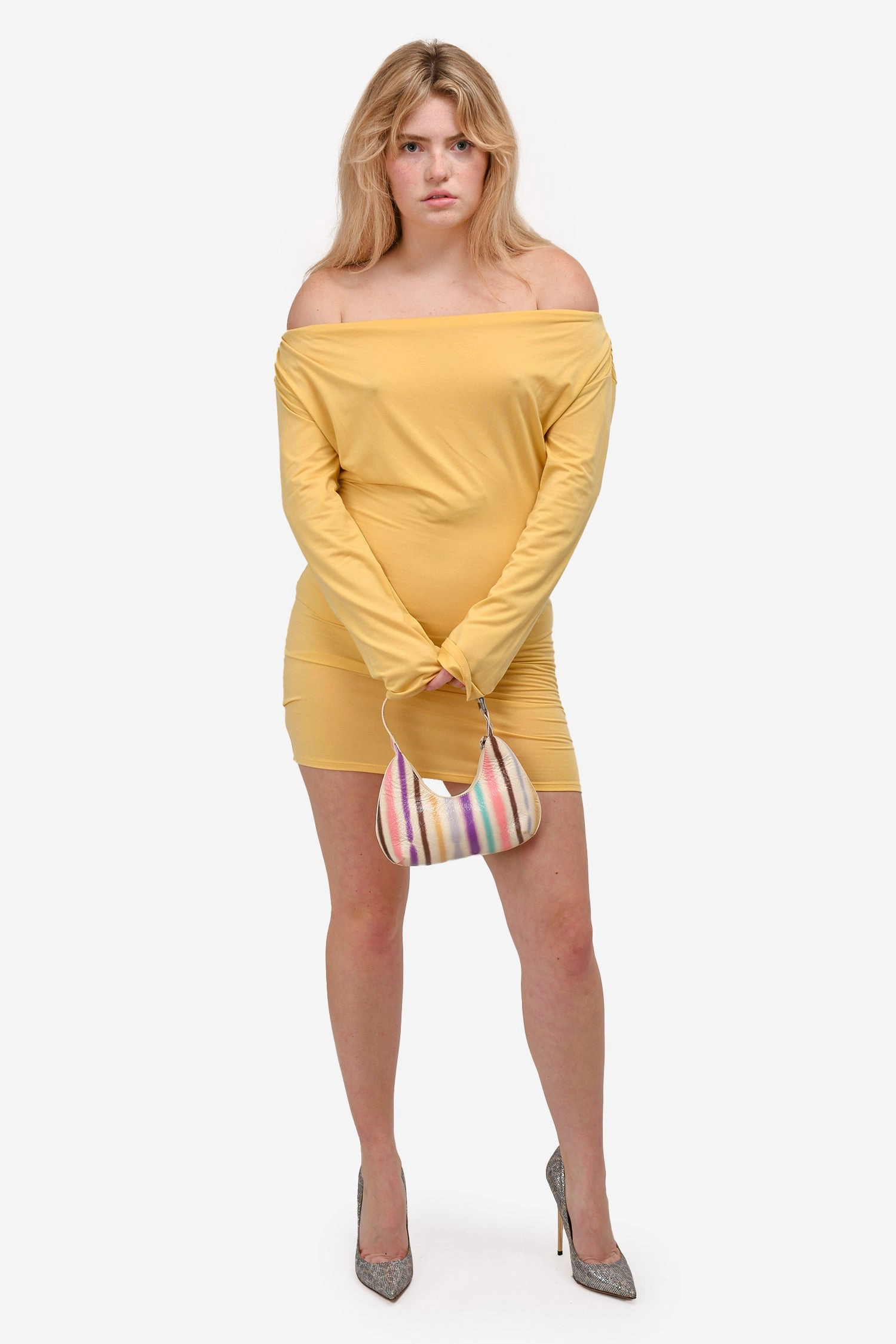 By Far Multicolour Striped Mini Amber Bag