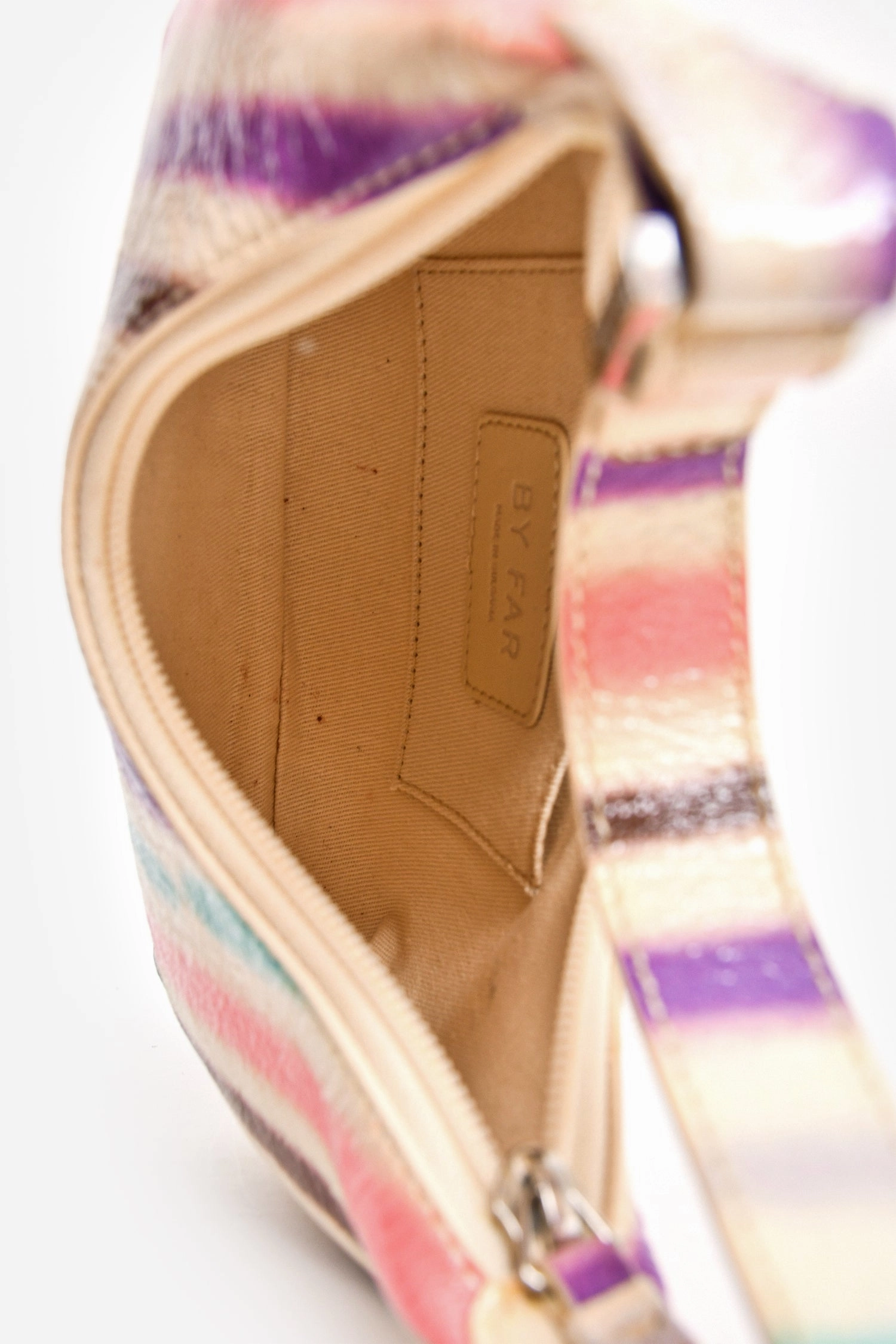 By Far Multicolour Striped Mini Amber Bag