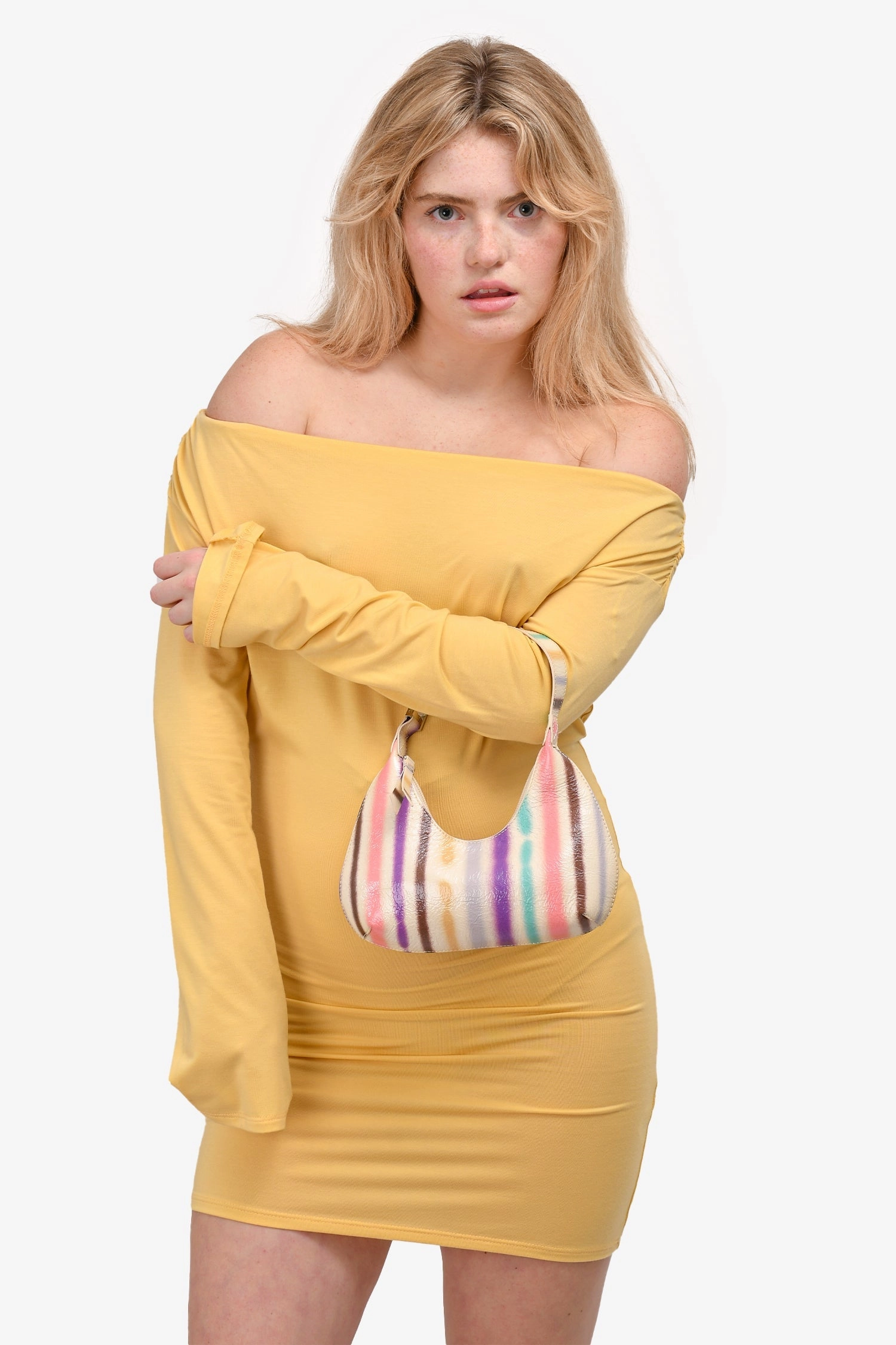 By Far Multicolour Striped Mini Amber Bag