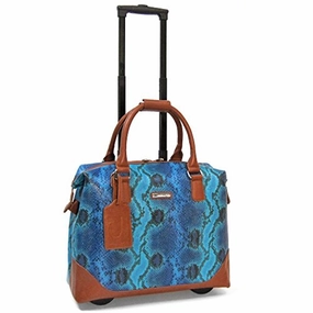 Cabrelli Bali Reptile 15" Laptop Bag On Wheels, Blue/Multi