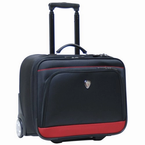 Calpak Suitor Black Rolling Carry On 16-Inch Laptop Overnighter