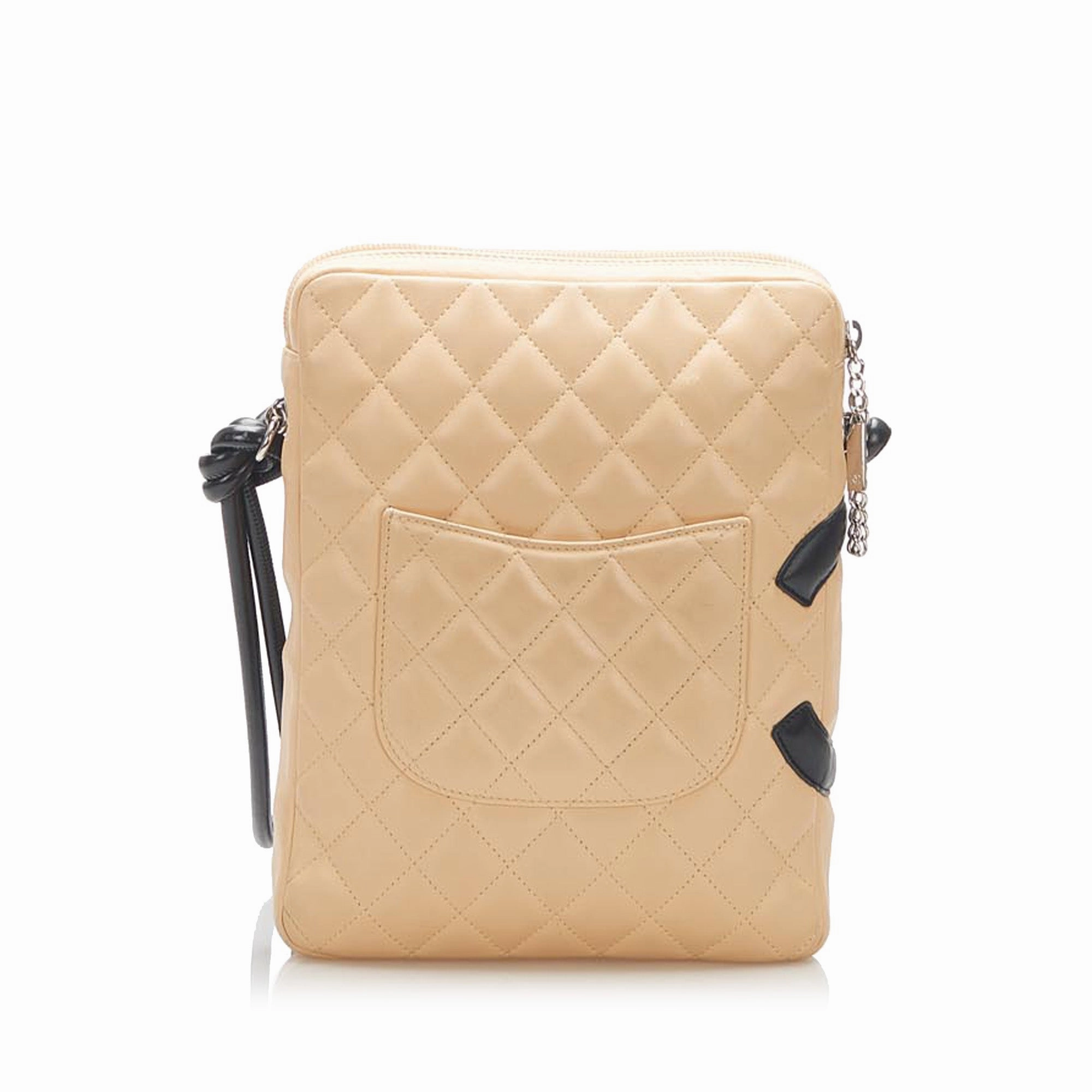 Cambon Ligne Lambskin Leather Crossbody Beige