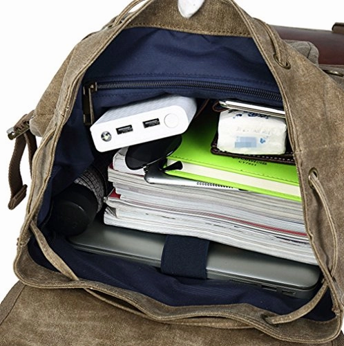 Canvas Backpack, Aidonger Vintage Canvas School Backpack Hiking Travel Rucksack Fits 15'' Laptop