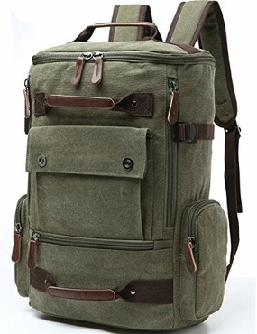 Canvas Backpack, Aidonger Vintage Canvas School Backpack Hiking Travel Rucksack Fits 15'' Laptop
