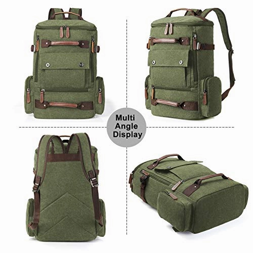 Canvas Backpack for Men, Yousu Man Vintage Travel Duffel Backpacks Large Capacity Rucksack