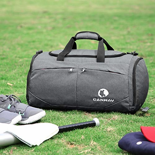 Canway Sports Gym Bag, Travel Duffel bag with Wet Pocket & Shoes Compartmentfor men women, 45L, Lightweight