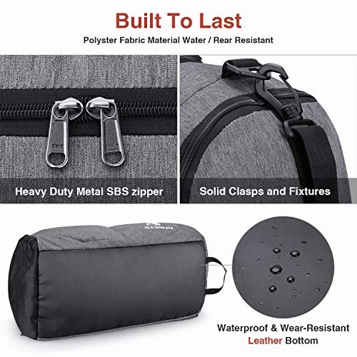 Canway Sports Gym Bag, Travel Duffel bag with Wet Pocket & Shoes Compartmentfor men women, 45L, Lightweight