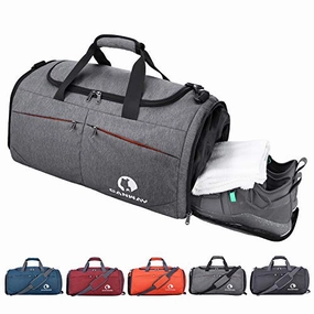 Canway Sports Gym Bag, Travel Duffel bag with Wet Pocket & Shoes Compartmentfor men women, 45L, Lightweight