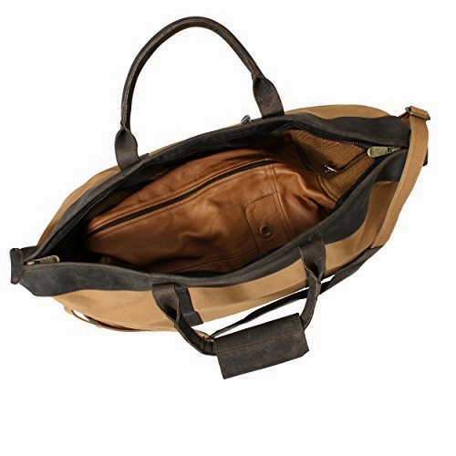 Canyon Outback Utah Canyon Collection 22 Inch Canvas And Leather Duffel Bag, Beige/Brown, One Size