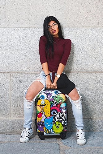 Carry-On Cabin Luggage 55X35X20 Suitcase 20 Inch Approved Lightweight 4 Wheel Hard Case Kids