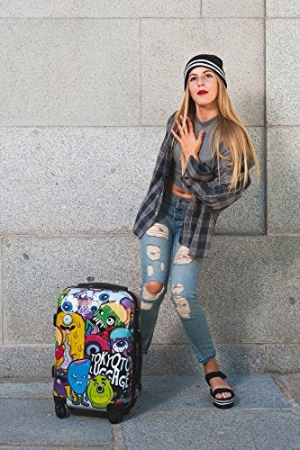 Carry-On Cabin Luggage 55X35X20 Suitcase 20 Inch Approved Lightweight 4 Wheel Hard Case Kids