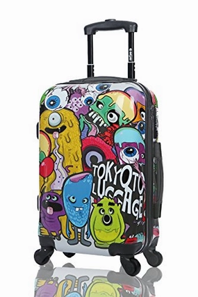 Carry-On Cabin Luggage 55X35X20 Suitcase 20 Inch Approved Lightweight 4 Wheel Hard Case Kids