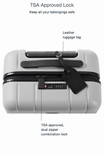 Carry On Luggage Lightweight Suitcase Spinner (Grey)