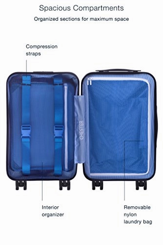 Carry On Luggage Lightweight Suitcase Spinner (Grey)